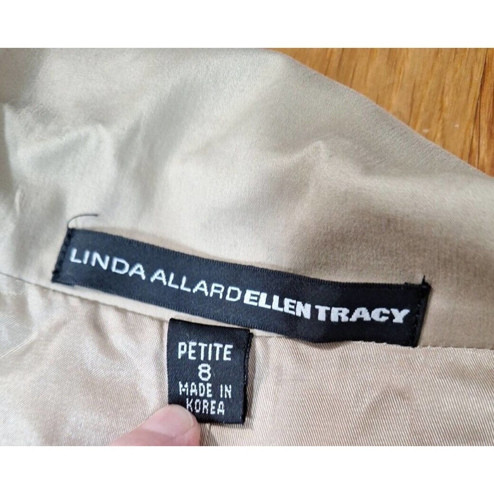 Vintage 90s Ellen Tracy Neutral Cotton Stretch Blazer Jacket Women 8P Career - Picture 6 of 10